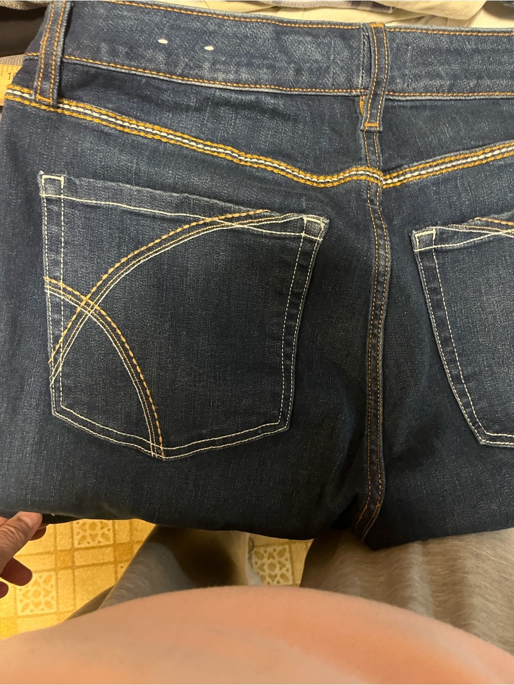 Lane Bryant dark Wash Women’s stretch Bootcut Jeans size 18P fancy stitching - Picture 9 of 11